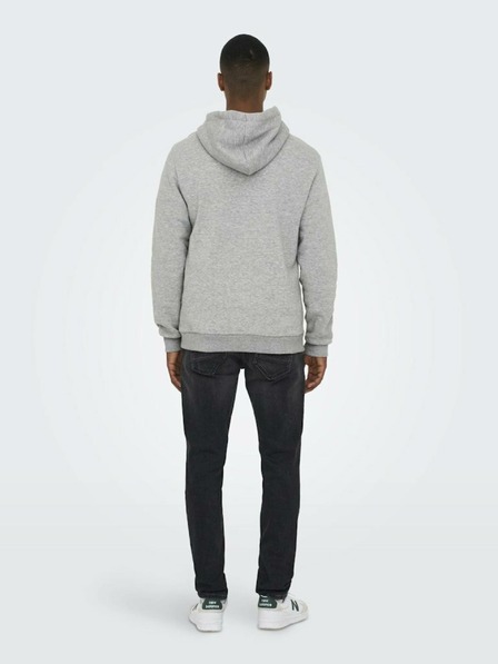 ONLY & SONS Šedá pánská mikina s kapucí ONLY & SONS Ceres