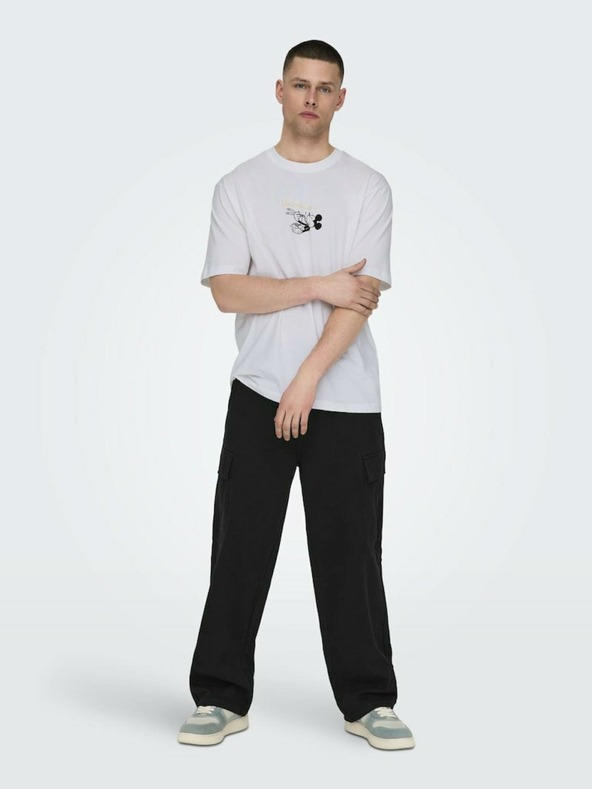 ONLY & SONS Bílé pánské tričko ONLY & SONS Disney