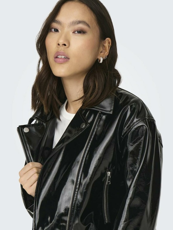 ONLY Černá dámská koženková bunda ONLY Simone