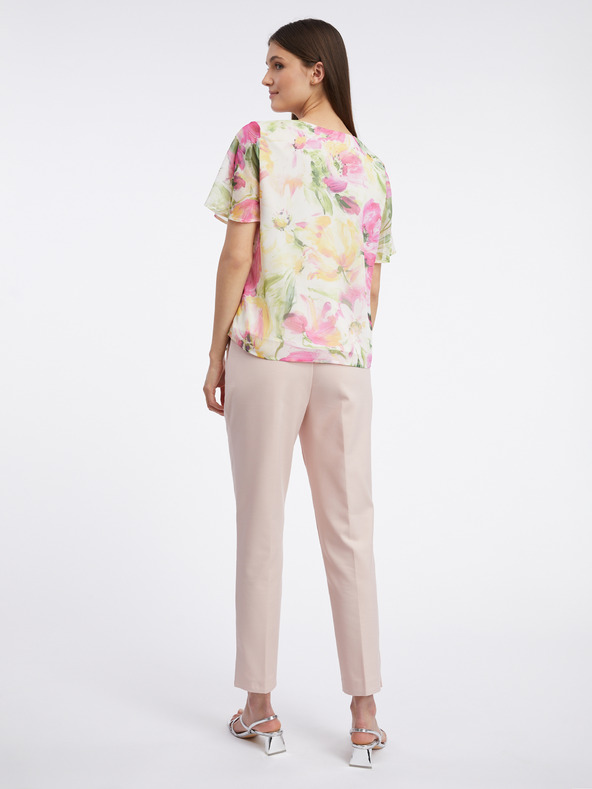 Orsay Růžovo-bílá dámská květovaná halenka ORSAY