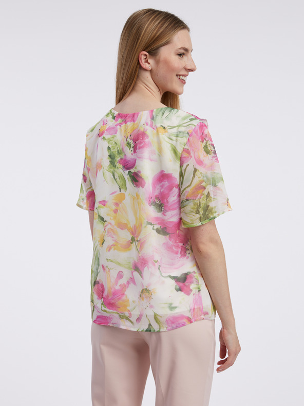 Orsay Růžovo-bílá dámská květovaná halenka ORSAY