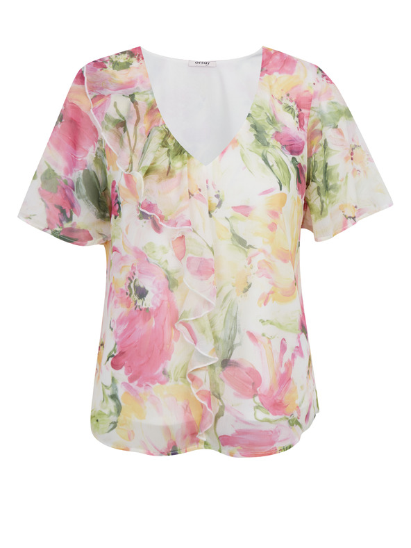 Orsay Růžovo-bílá dámská květovaná halenka ORSAY