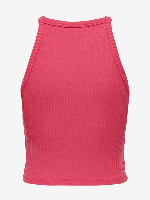 ONLY Tmavě růžový dámský žebrovaný basic top ONLY Emma