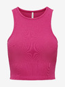 ONLY Tmavě růžové dámské crop top tílko ONLY Belia