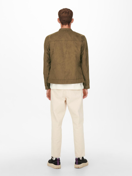 ONLY & SONS Hnědá bunda v semišové úpravě ONLY & SONS Willow