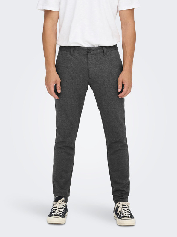 ONLY & SONS Tmavě šedé pánské chino kalhoty ONLY & SONS Mark