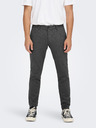 ONLY & SONS Tmavě šedé pánské chino kalhoty ONLY & SONS Mark