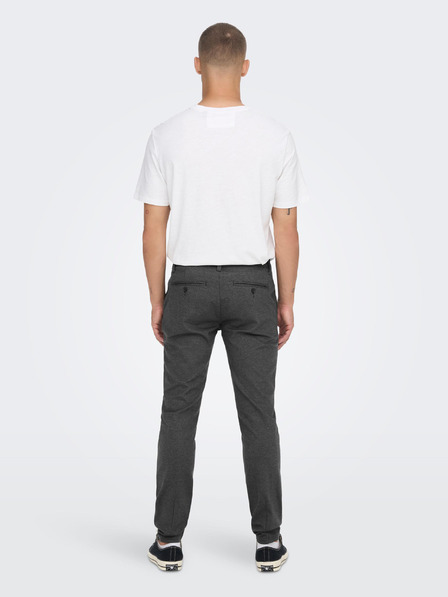 ONLY & SONS Tmavě šedé pánské chino kalhoty ONLY & SONS Mark