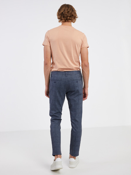 ONLY & SONS Tmavě modré pánské kostkované chino kalhoty ONLY & SONS Mark