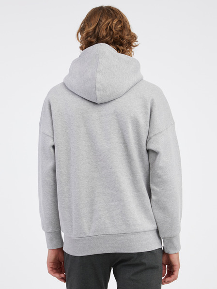 ONLY & SONS Světle šedá pánská žíhaná basic mikina s kapucí ONLY & SONS Dan
