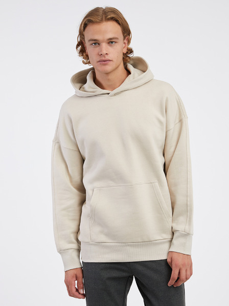 ONLY & SONS Béžová pánská basic mikina s kapucí ONLY & SONS Dan