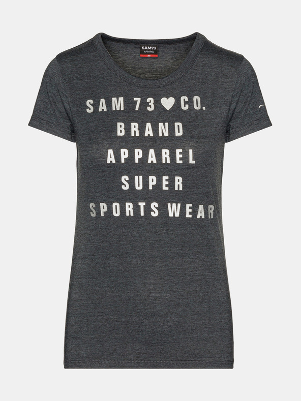 Sam 73 Tmavě šedé dámské tričko s potiskem SAM 73 Penny