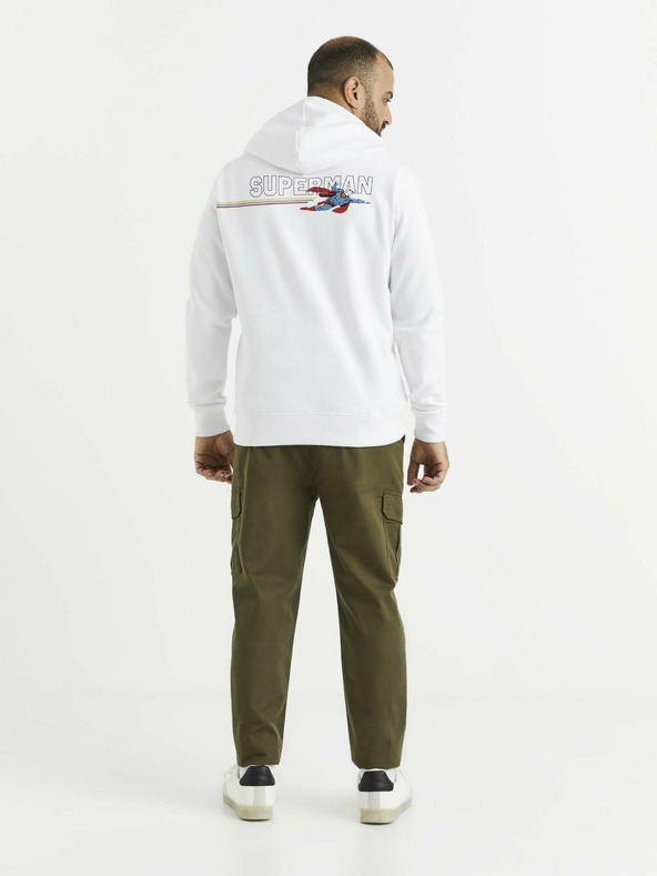 Celio Bílá pánská mikina s potiskem Celio Lvemansw