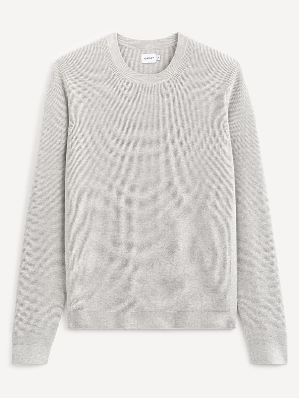 Celio Světle šedý basic svetr Celio Tepic