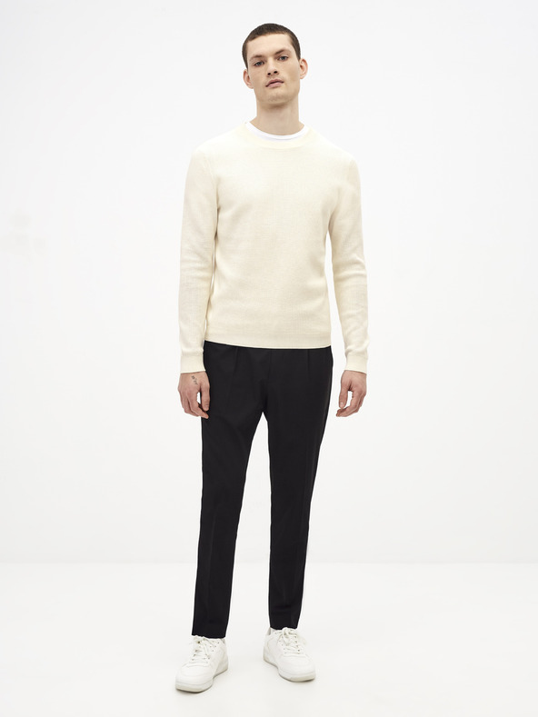 Celio Bílý basic svetr Celio Tepic