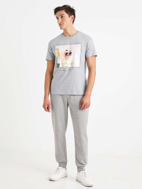 Celio Šedé pánské tričko Celio Dragon Ball Super