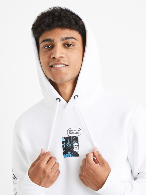Celio Bílá pánská mikina Celio Star Wars