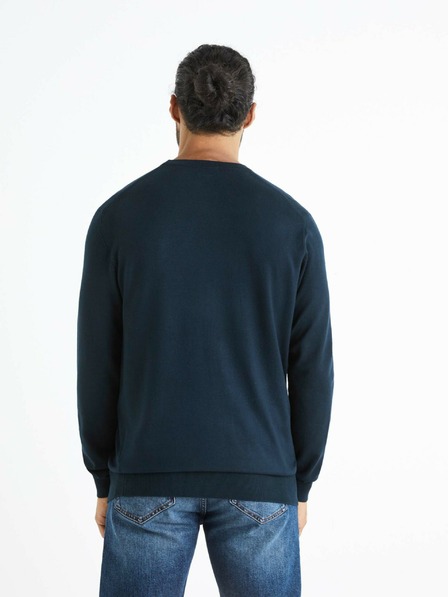 Celio Tmavě modrý pánský svetr Celio Befirst