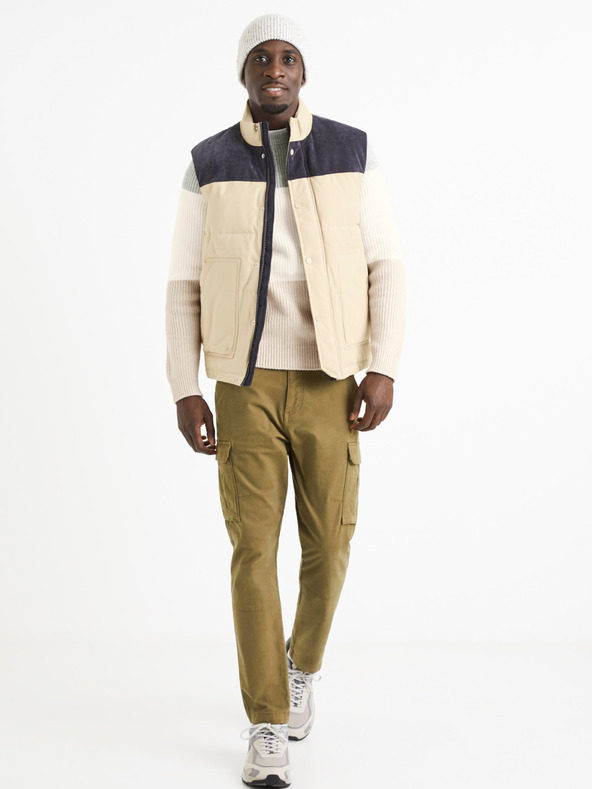 Celio Khaki pánské kalhoty Celio Volcan