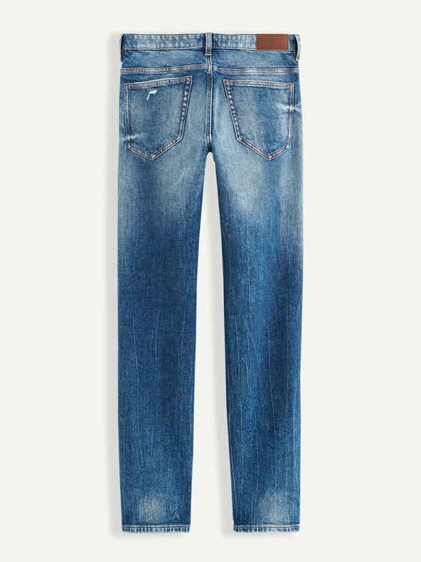 Celio Modré pánské straight fit džíny s potrhaným efektem Celio Vomarble