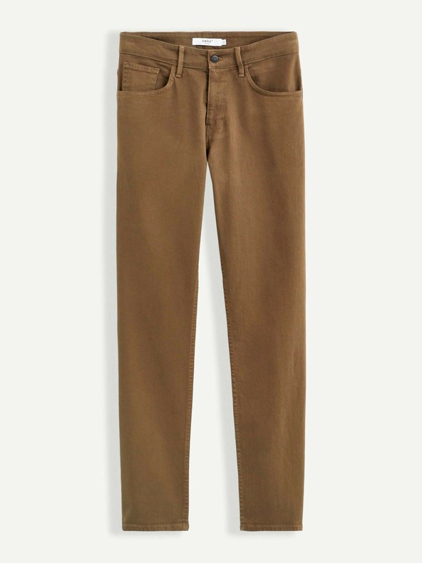 Celio Hnědé pánské kalhoty Celio