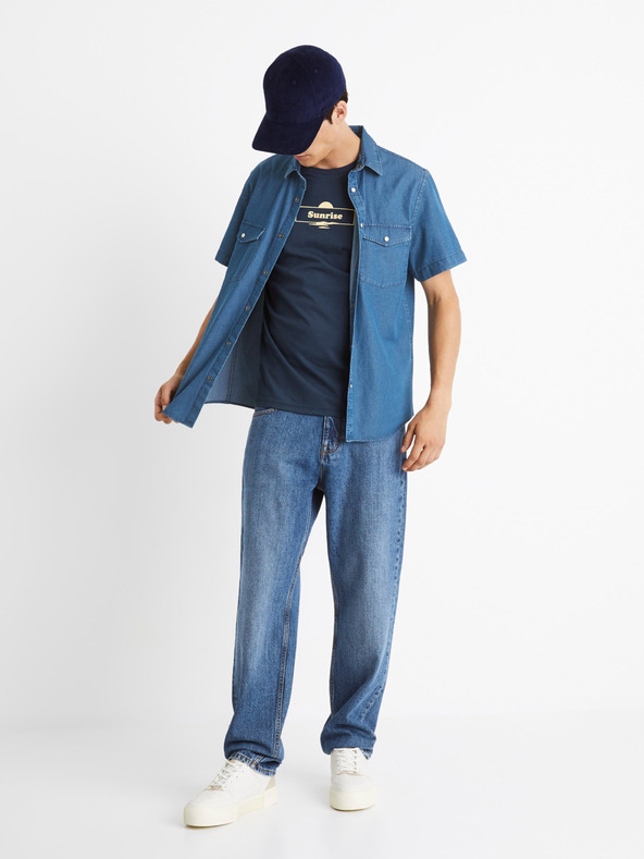 Celio Modré džíny Loose fit Celio C75 Coback2
