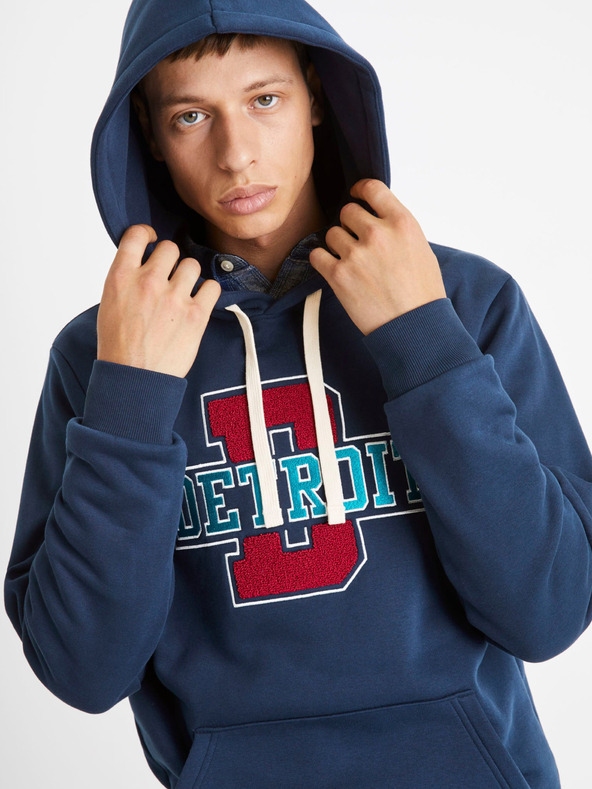 Celio Tmavě modrá pánská mikina Celio Detroit