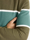 Celio Khaki pánský svetr s pruhem Celio