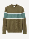 Celio Khaki pánský svetr s pruhem Celio