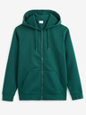 Celio Tmavě zelená pánská mikina na zip Celio Vethree