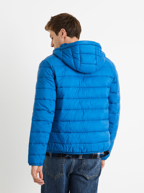 Celio Modrá pánská lehká prošívaná bunda Celio Vububble