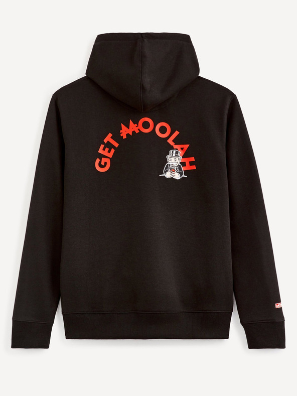 Celio Černá pánská mikina s potiskem Celio Monopoly