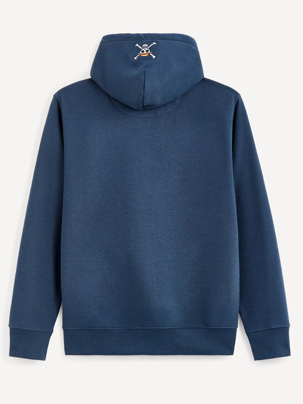 Celio Modrá pánská mikina s kapucí Celio One Piece