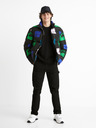 Celio Zeleno-černá pánská prošívaná zimní bunda Celio Hunter & Hunter
