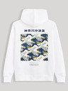 Celio Bílá mikina s kapucí  Celio Hokusai