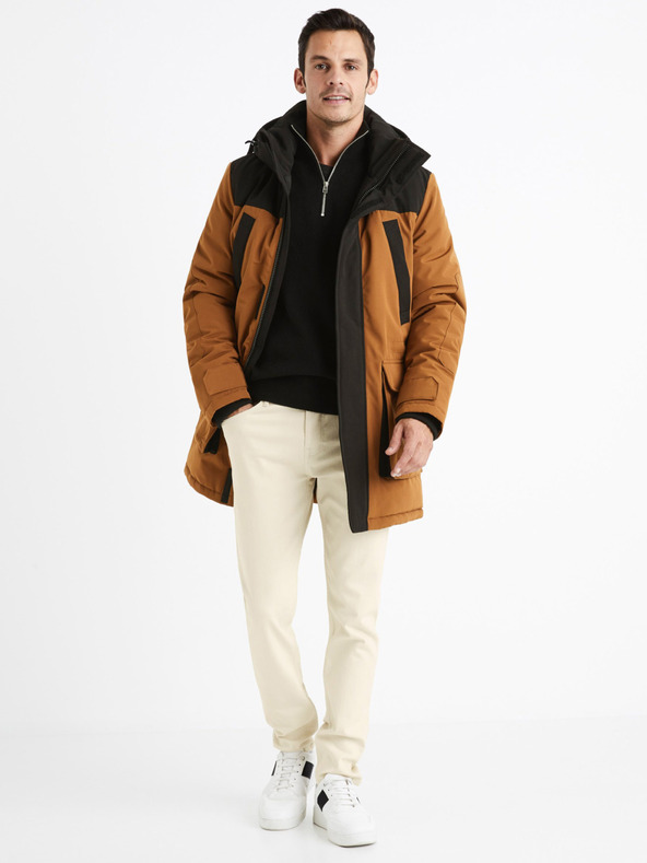 Celio Hnědá bunda parka Celio  Cubicol