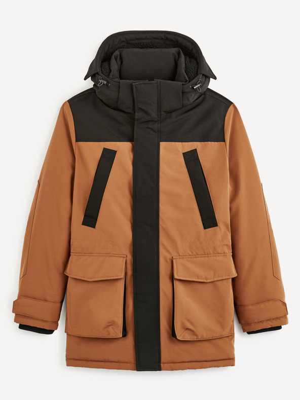 Celio Hnědá bunda parka Celio  Cubicol