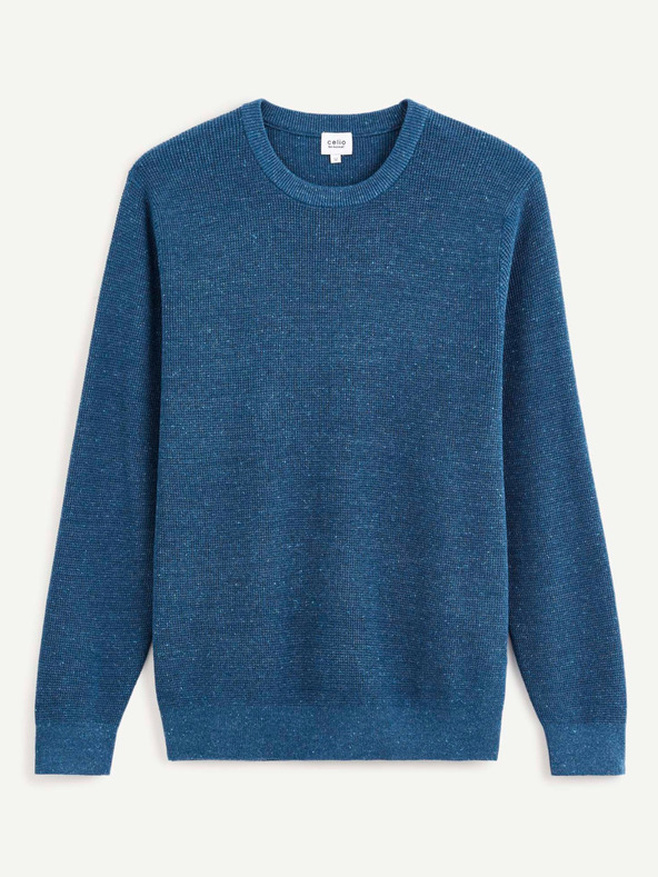 Celio Petrolejový pánský basic svetr Celio Degrain