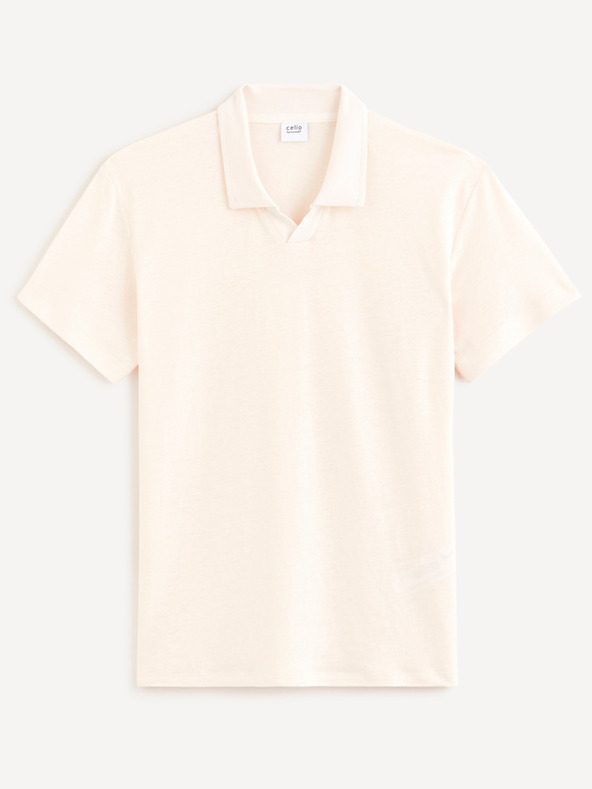 Celio Krémové pánské polo tričko Celio Deolive