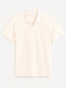 Celio Krémové pánské polo tričko Celio Deolive