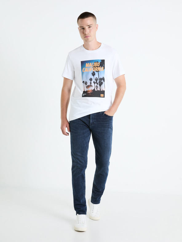 Celio Bílé pánské tričko Celio