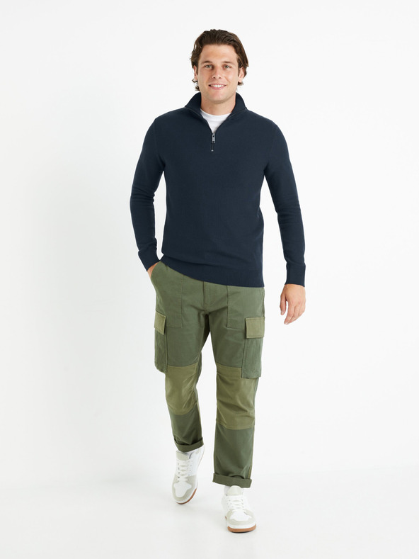 Celio Tmavě modrý pánský svetr Celio Celim