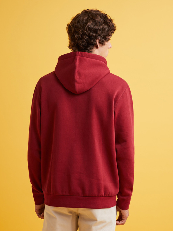 Celio Červená pánská mikina s kapucí Celio Fecago
