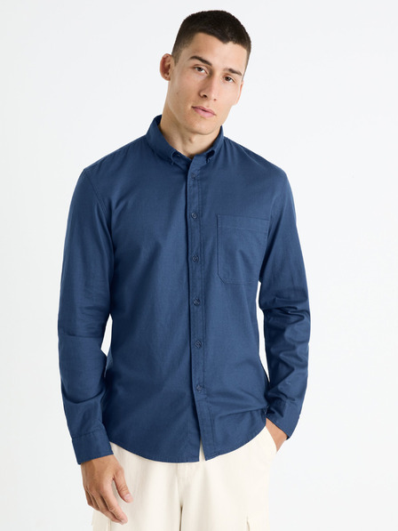 Celio Tmavě modrá pánská košile Celio Farobone2