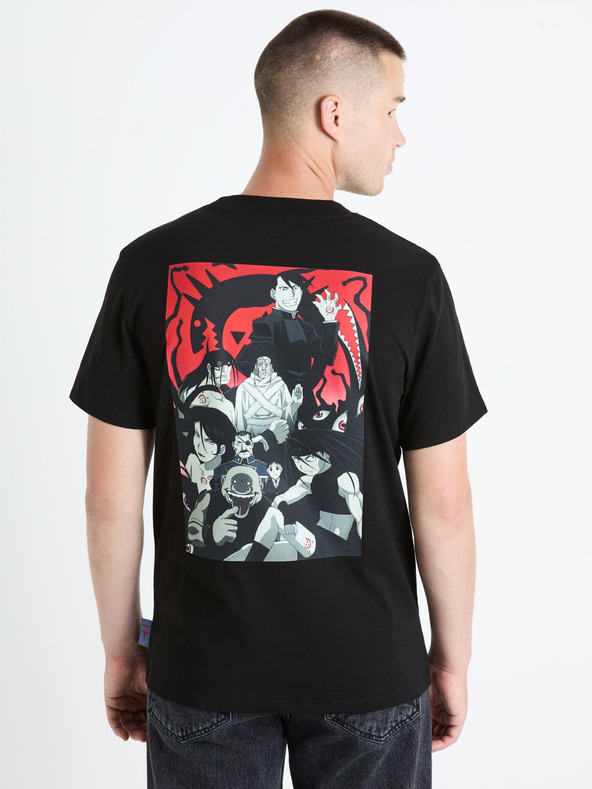 Celio Černé pánské tričko Celio Fullmetal Alchemist