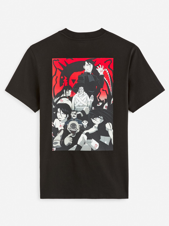 Celio Černé pánské tričko Celio Fullmetal Alchemist