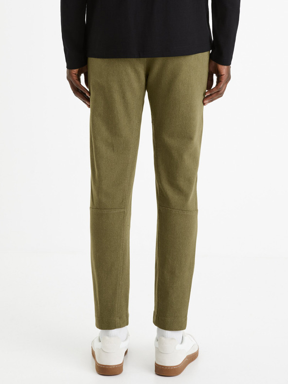 Celio Khaki pánské zkrácené kalhoty Celio Fodamso
