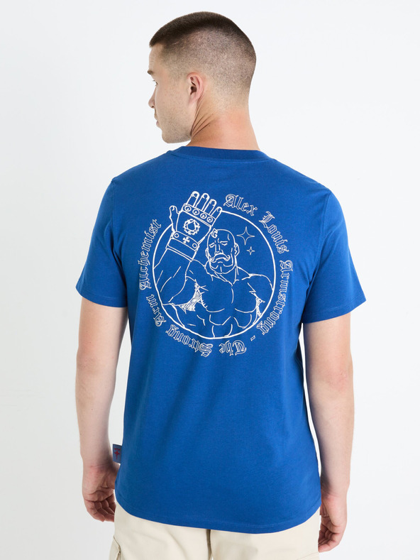 Celio Modré pánské tričko Celio Fullmetal Alchemist