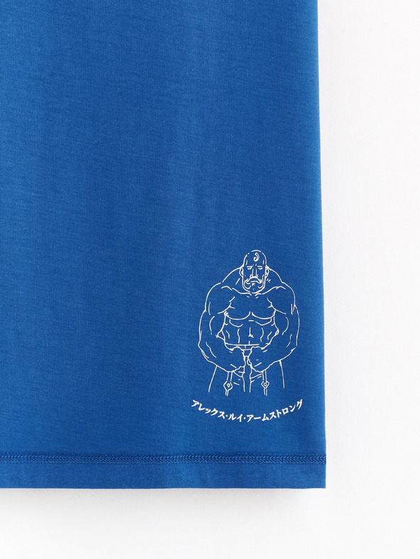 Celio Modré pánské tričko Celio Fullmetal Alchemist
