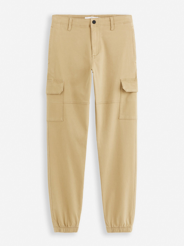 Celio Béžové pánské cargo kalhoty Celio Dolyte